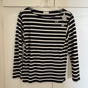 Saint Laurent Striped Top with Star Embellishment - XS